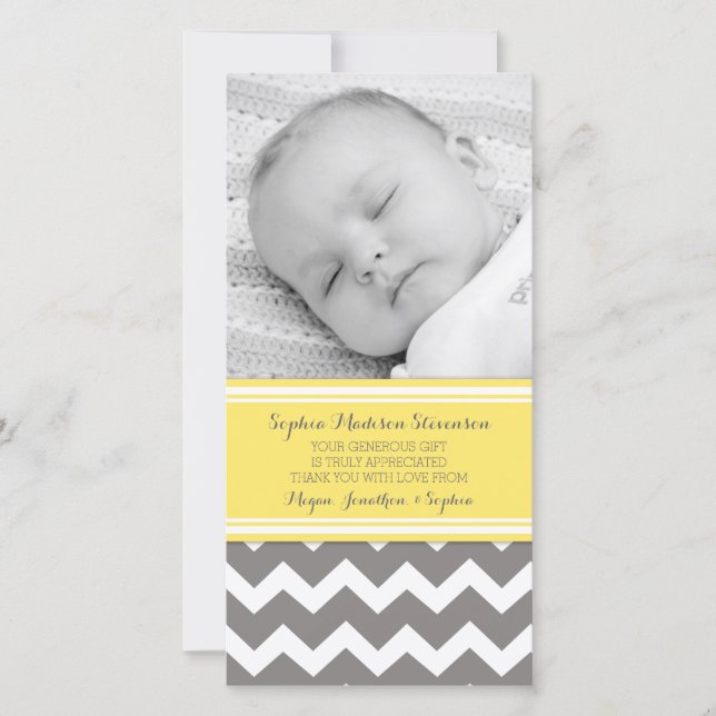 Obrigado amarelo das cinzas você cartões com fotos (Frente)