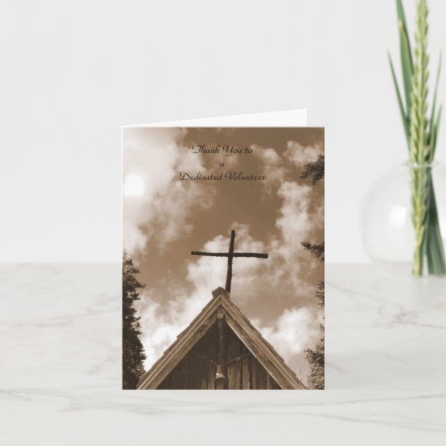 Obrigado ao Cartão de Nota de Voluntários, Antiga  (Frente)