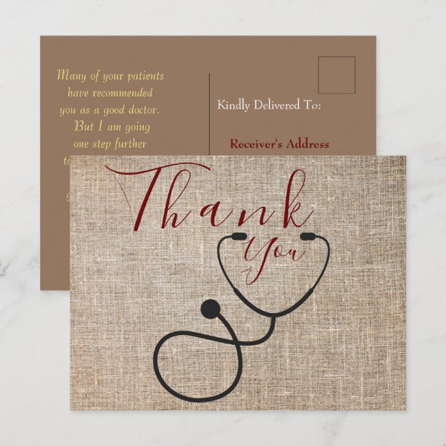 Obrigado ao médico Cartão postal (Frente/Verso)
