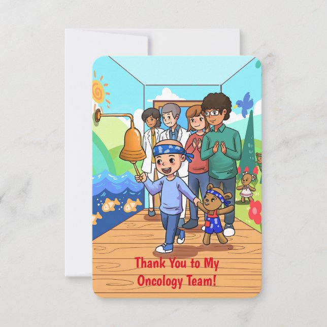Obrigado ao meu cartão de nota da equipe de oncolo (Frente)