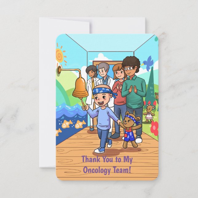 Obrigado ao meu cartão de nota da equipe de oncolo (Frente)