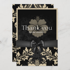 Obrigado arco negro, convite bege