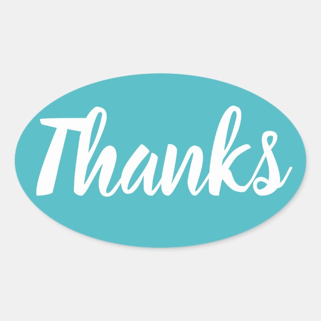 Obrigado azul, seu adesivo comercial simples (Frente)