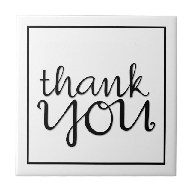 Obrigado Azulejo Preto Cursivo (Frente)