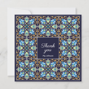 Obrigado Azulejos azul personalizáveis