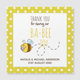 Obrigado BA-BEE Chá de Bebê Pontinhos Amarelos