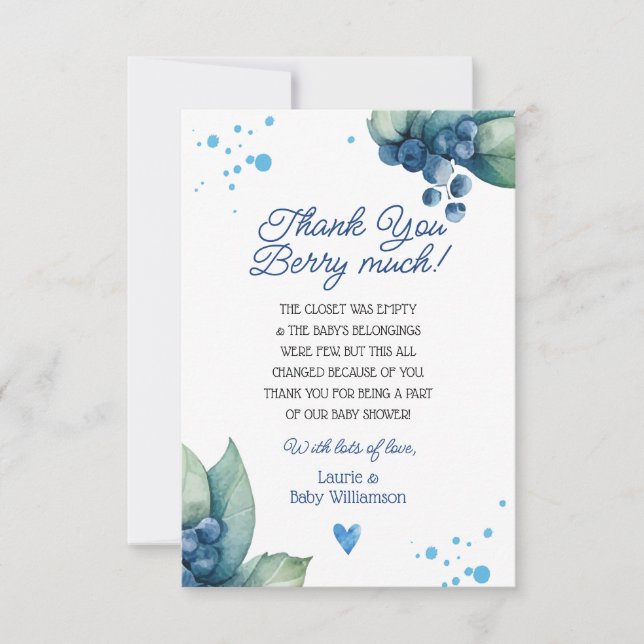 Obrigado Berry Muita Cartões de agradecimentos (Frente)