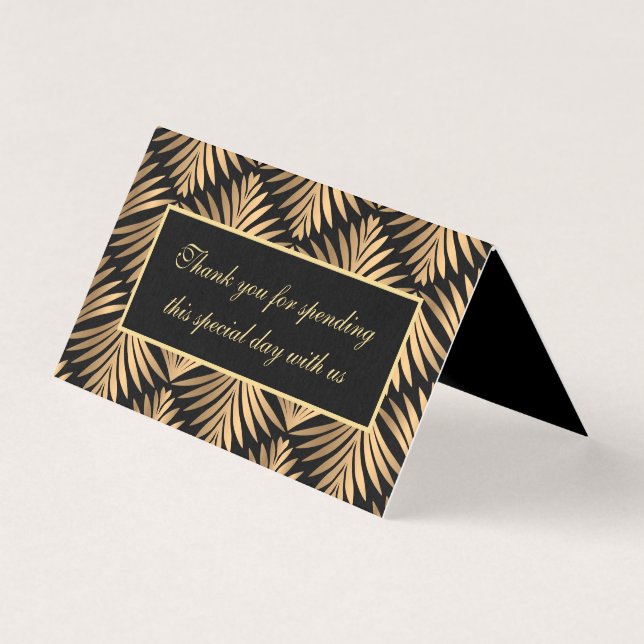 Obrigado Black Gold Art Deco Gatsby Festa de Casam (Frente)