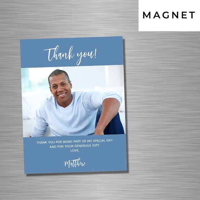 Obrigado branco azul empoeirado, seu ímã (Criador carregado)