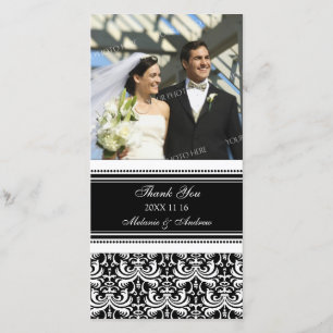 Obrigado branco preto você cartões com fotos do