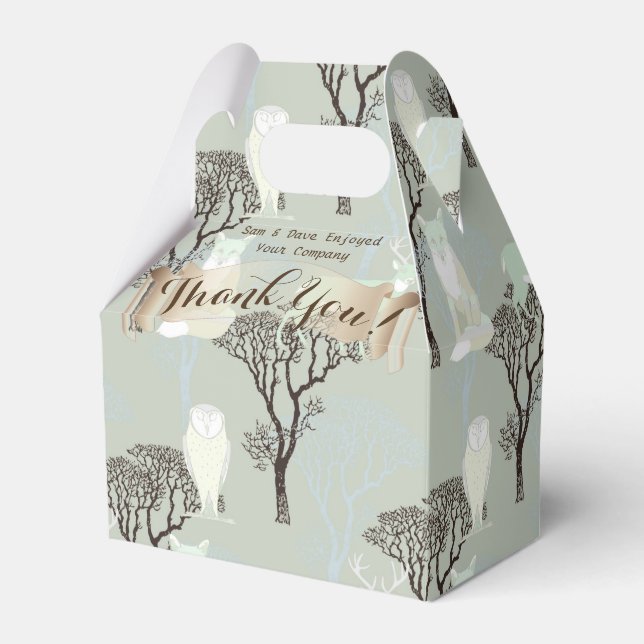 OBRIGADO Caixa de Gable Personalizada Woodland (Frente)