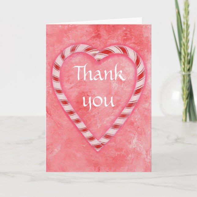 Obrigado, Candy Cane Heart, cartões de casamento (Frente)