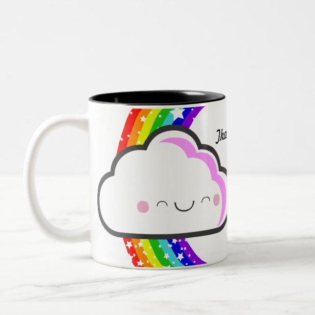 Obrigado caneca do arco-íris de KAWAII pelo (Esquerda)