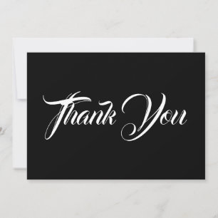 Obrigado, carta de anotações elegante preto bran
