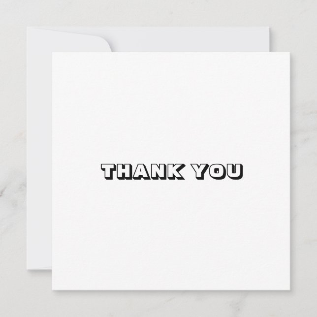 Obrigado, cartão branco preto (Frente)