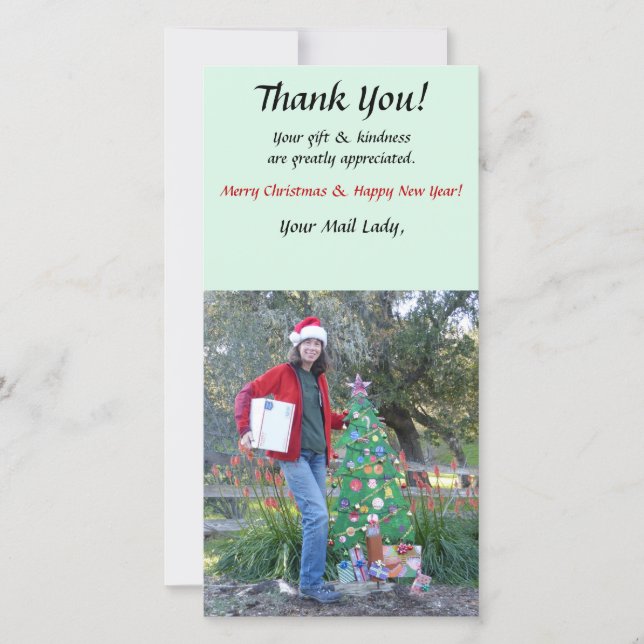 Obrigado cartão com fotos - carteiro (Frente)