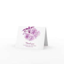 Obrigado cartão com fotos de primavera roxo do cas