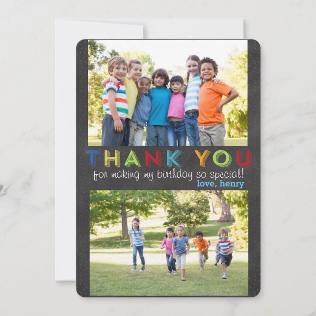 Obrigado cartão com fotos feito sob encomenda (Frente)