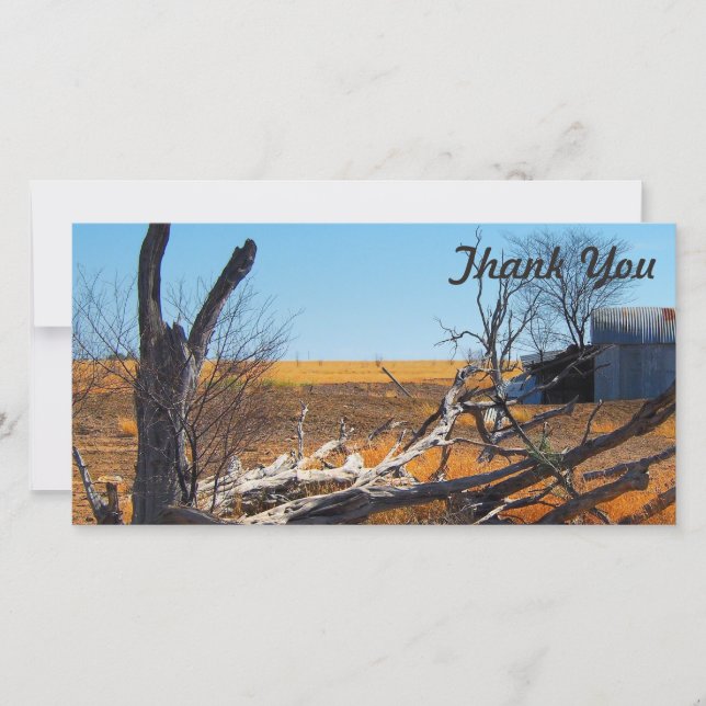 Obrigado cartão com fotos - interior australiano (Frente)