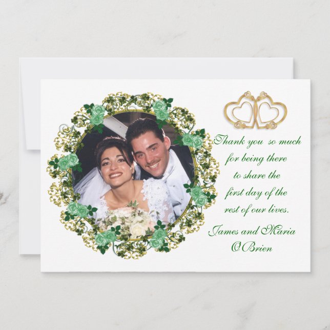 Obrigado cartão com fotos irlandês (Frente)