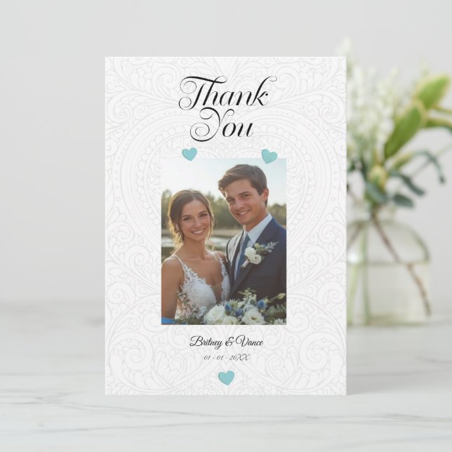 Obrigado - Cartão de Casamento (Em pé/Frente)