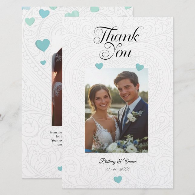 Obrigado - Cartão de Casamento (Frente/Verso)