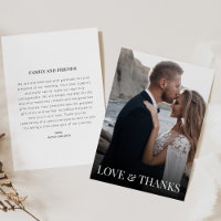 Obrigado Cartão de Casamento com Foto e Mensagem