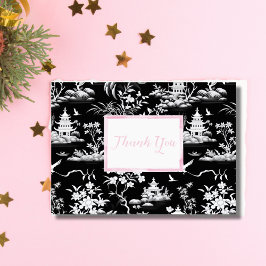 Obrigado Cartão de Chinoiserie Preto