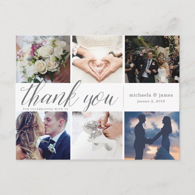 Obrigado Cartão de Colagem Fotográfica (Frente)