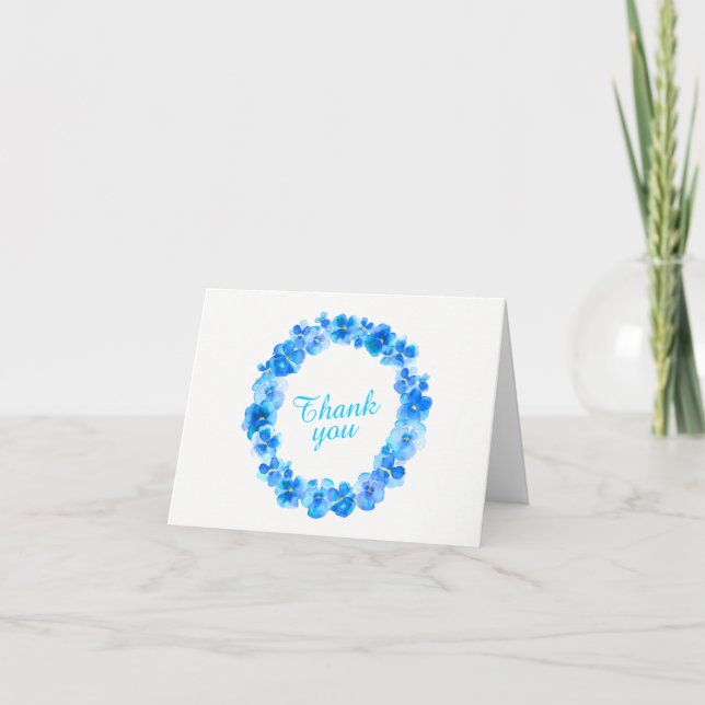 Obrigado, cartão de coroa azul (Frente)