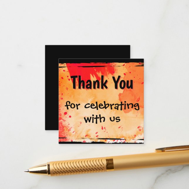 Obrigado Cartão de Gabinete (Frente/Verso In Situ)