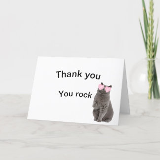 Obrigado cartão de gato "You Rock"