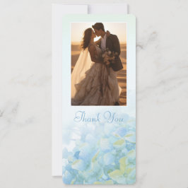 Obrigado cartão de hortênsia de fotos de casamento