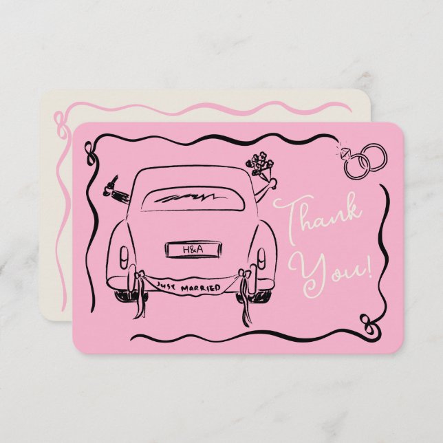 Obrigado Cartão de nota de casamento (Frente/Verso)