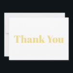 Obrigado, cartão de nota moderno branco-claro<br><div class="desc">Obrigado, cartão de nota elegante branco-claro-dourado. Elegante, design moderna.</div>