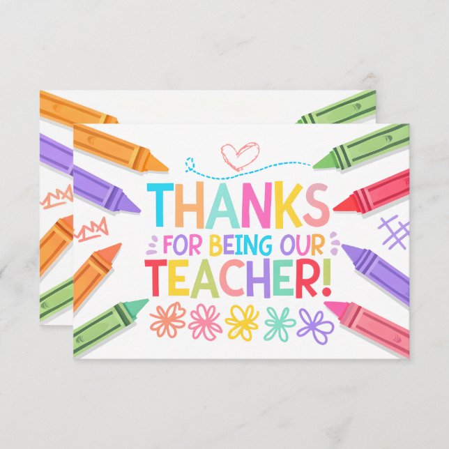 Obrigado Cartão de Professor (Frente/Verso)