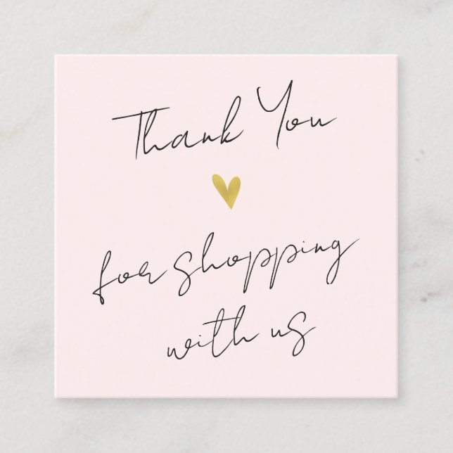 Obrigado Cartão de visita de Escrita Manual Elegan (Frente)