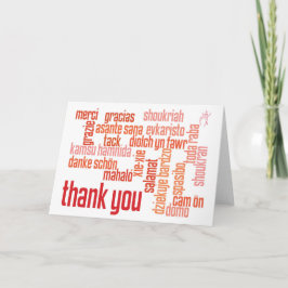 Obrigado cartão vermelho colorido