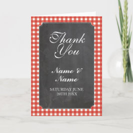 Obrigado Cartões Bridal Red Check Wedk