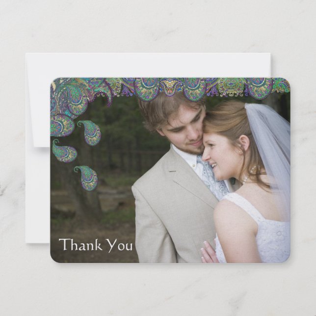 Obrigado Cartões com sua foto de casamento (Frente)
