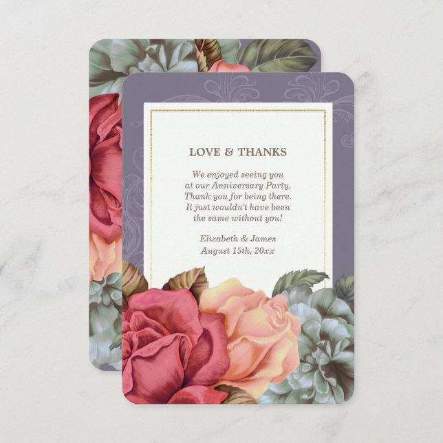 Obrigado Cartões De Aniversário De Casamento (Frente/Verso)