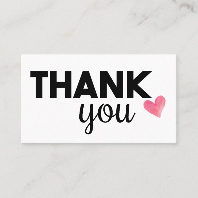 Obrigado cartões de visitas originais do coração (Frente)