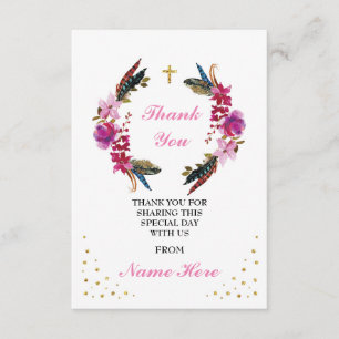 Obrigado cartões Dourados florais da cruz