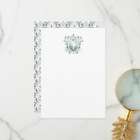 Obrigado Cartões Sage Green Crest & Cross