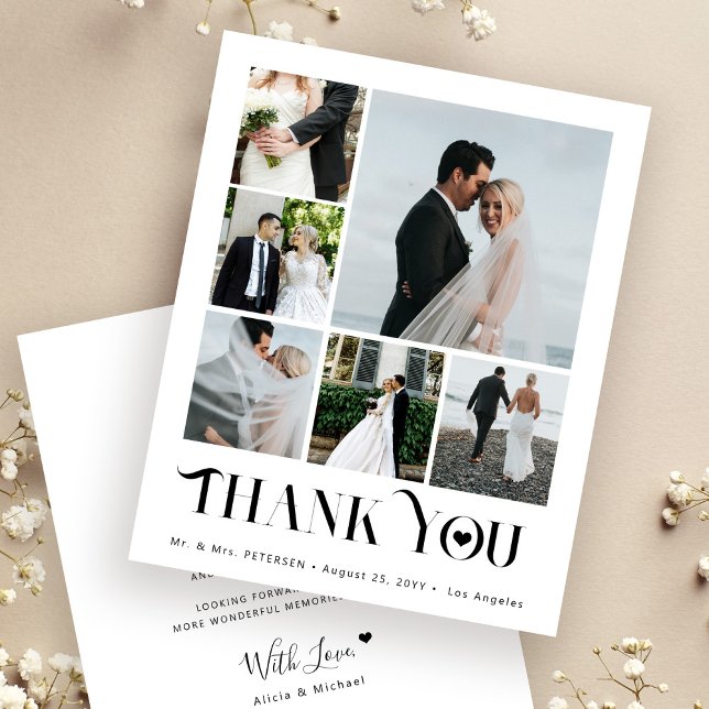 Obrigado casamento colagem multifoto moderna orçam (Criador carregado)