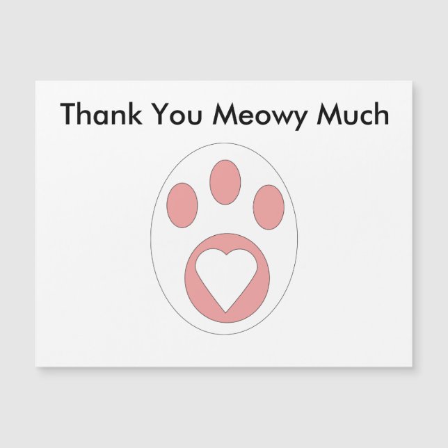 Obrigado Cat Paw Print Heart Personalize (Frente)