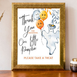 Obrigado Chá de fraldas de Halloween Favor Poster