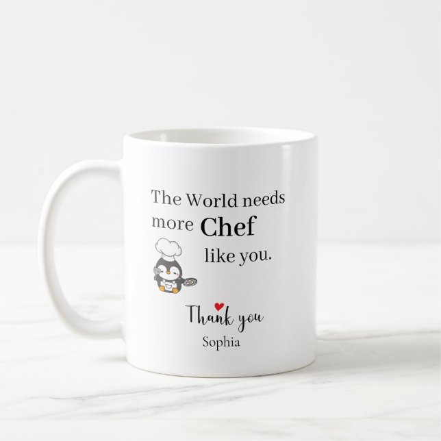 Obrigado Chef — Caneca de Café com Nome Personaliz (Esquerda)