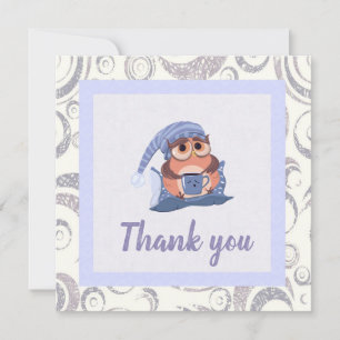 Obrigado Cinza Azul Boné De Coruja Fofa