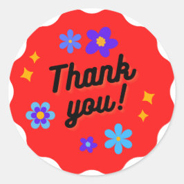 Obrigado, clássico adesivo redondo.